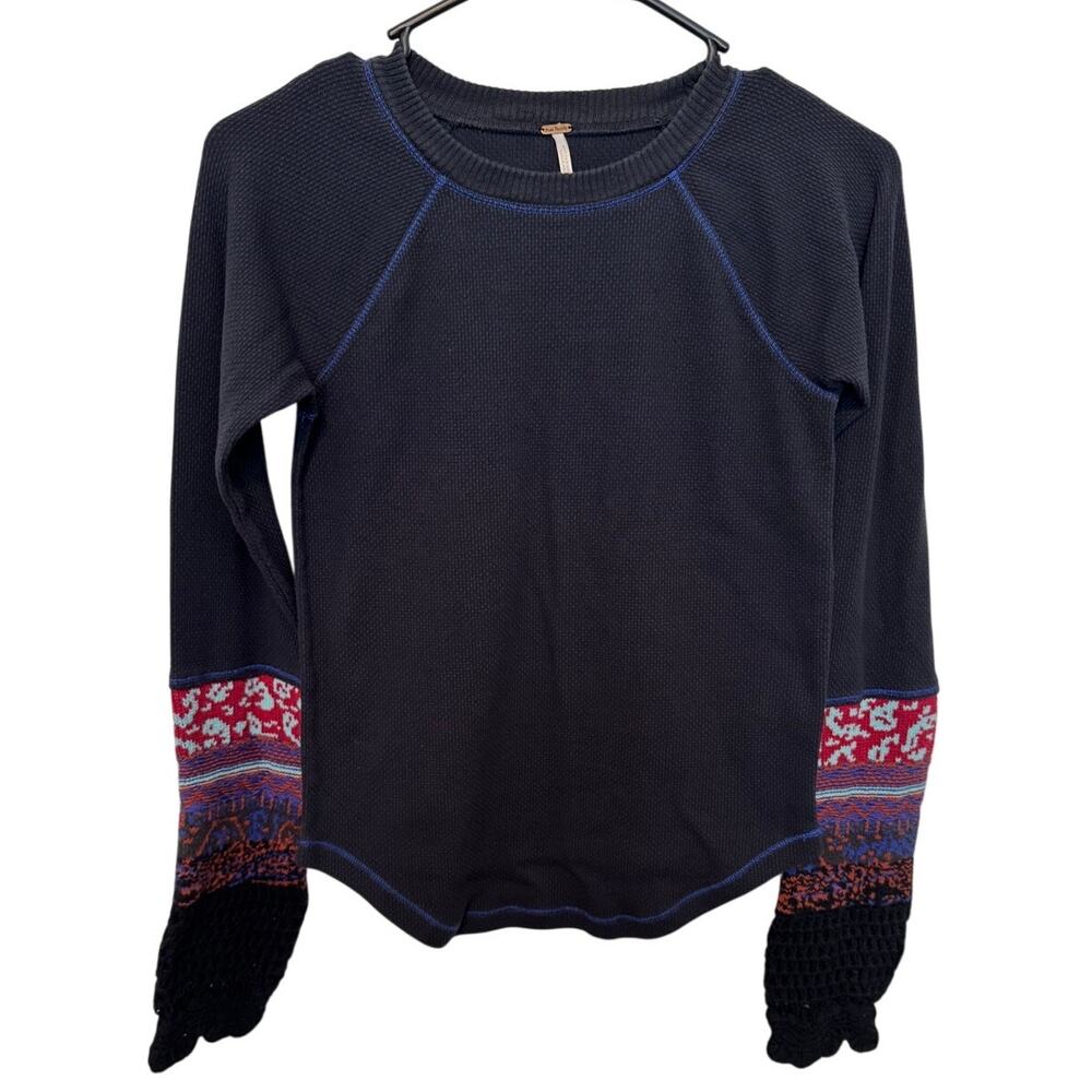 Free People Waffle Knit Thermal Top
